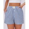 image:imageANRABESS Boxer Shorts for Women Gingham Pajama 2026 Summer Casual Lounge Sleep Plaid Shorts Y2K Beach BottomsBlue White Plaid