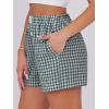 image:imageANRABESS Boxer Shorts for Women Gingham Pajama 2026 Summer Casual Lounge Sleep Plaid Shorts Y2K Beach BottomsDeep Green White Plaid