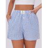 image:imageANRABESS Boxer Shorts for Women Gingham Pajama 2026 Summer Casual Lounge Sleep Plaid Shorts Y2K Beach BottomsLight Blue White Plaid