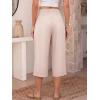 image:imageANRABESS Capris Pants for Women Summer Casual Loose Flowy High Waisted Smocked Palazzo 2026 Lounge Beach Cropped TrousersParchment