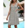 image:imageANRABESS Dresses for Women Beach Vacation Clothes V Neck Sleeveless Loose Flowy ALine Dress Summer Casual Short SundressKhaki Polka Dot