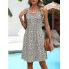 image:imageANRABESS Dresses for Women Beach Vacation Clothes V Neck Sleeveless Loose Flowy ALine Dress Summer Casual Short SundressKhaki Polka Dot