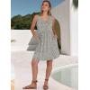 image:imageANRABESS Dresses for Women Beach Vacation Clothes V Neck Sleeveless Loose Flowy ALine Dress Summer Casual Short SundressKhaki Polka Dot