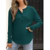 image:imageANRABESS Long Sleeve Shirts for Women Henley Tops Dressy Casual TShirts Blouses 2025 Fall Lightweight SweatersDeep Green