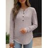 image:imageANRABESS Long Sleeve Shirts for Women Henley Tops Dressy Casual TShirts Blouses 2025 Fall Lightweight SweatersDusty Apricot