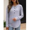 image:imageANRABESS Long Sleeve Shirts for Women Henley Tops Dressy Casual TShirts Blouses 2025 Fall Lightweight SweatersGrey