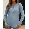 image:imageANRABESS Long Sleeve Shirts for Women Henley Tops Dressy Casual TShirts Blouses 2025 Fall Lightweight SweatersLight Blue