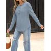 image:imageANRABESS Long Sleeve Shirts for Women Henley Tops Dressy Casual TShirts Blouses 2025 Fall Lightweight SweatersLight Blue