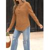 image:imageANRABESS Long Sleeve Shirts for Women Henley Tops Dressy Casual TShirts Blouses 2025 Fall Lightweight SweatersRust Orange