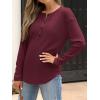 image:imageANRABESS Long Sleeve Shirts for Women Henley Tops Dressy Casual TShirts Blouses 2025 Fall Lightweight SweatersRust Red