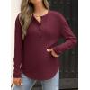 image:imageANRABESS Long Sleeve Shirts for Women Henley Tops Dressy Casual TShirts Blouses 2025 Fall Lightweight SweatersRust Red