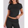 image:imageANRABESS Lounge Sets for Women 2 Piece Foldover Yoga Flare Leggings Pants Crop Tops Casual Y2K Outfits Matching Tracksuit SetBlack