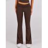 image:imageANRABESS Lounge Sets for Women 2 Piece Foldover Yoga Flare Leggings Pants Crop Tops Casual Y2K Outfits Matching Tracksuit SetBrown