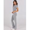 image:imageANRABESS Lounge Sets for Women 2 Piece Foldover Yoga Flare Leggings Pants Crop Tops Casual Y2K Outfits Matching Tracksuit SetGrey