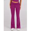 image:imageANRABESS Lounge Sets for Women 2 Piece Foldover Yoga Flare Leggings Pants Crop Tops Casual Y2K Outfits Matching Tracksuit SetHot Pink