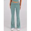 image:imageANRABESS Lounge Sets for Women 2 Piece Foldover Yoga Flare Leggings Pants Crop Tops Casual Y2K Outfits Matching Tracksuit SetLake Green