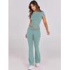 image:imageANRABESS Lounge Sets for Women 2 Piece Foldover Yoga Flare Leggings Pants Crop Tops Casual Y2K Outfits Matching Tracksuit SetLake Green