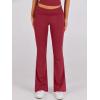 image:imageANRABESS Lounge Sets for Women 2 Piece Foldover Yoga Flare Leggings Pants Crop Tops Casual Y2K Outfits Matching Tracksuit SetRed