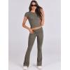 image:imageANRABESS Lounge Sets for Women 2 Piece Foldover Yoga Flare Leggings Pants Crop Tops Casual Y2K Outfits Matching Tracksuit SetTaupe