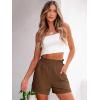 image:imageANRABESS Shorts for Women Summer Casual Elastic High Waisted Wide Leg Cute Dressy Beach Shorts 2026 Vacation Beach ClothesBrown Red