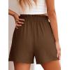 image:imageANRABESS Shorts for Women Summer Casual Elastic High Waisted Wide Leg Cute Dressy Beach Shorts 2026 Vacation Beach ClothesBrown Red