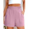 image:imageANRABESS Shorts for Women Summer Casual Elastic High Waisted Wide Leg Cute Dressy Beach Shorts 2026 Vacation Beach ClothesDusky Pink