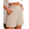 image:imageANRABESS Shorts for Women Summer Casual Elastic High Waisted Wide Leg Cute Dressy Beach Shorts 2026 Vacation Beach ClothesKhaki