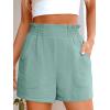 image:imageANRABESS Shorts for Women Summer Casual Elastic High Waisted Wide Leg Cute Dressy Beach Shorts 2026 Vacation Beach ClothesMint Green