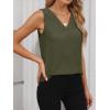 image:imageANRABESS Tank Top for Women Dressy Casual Business Work Blouses Sleeveless V Neck Textured Tops 2026 Spring Summer OutfitsArmy Green