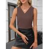 image:imageANRABESS Tank Top for Women Dressy Casual Business Work Blouses Sleeveless V Neck Textured Tops 2026 Spring Summer OutfitsBrown