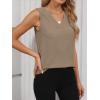 image:imageANRABESS Tank Top for Women Dressy Casual Business Work Blouses Sleeveless V Neck Textured Tops 2026 Spring Summer OutfitsBrown