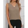 image:imageANRABESS Tank Top for Women Dressy Casual Business Work Blouses Sleeveless V Neck Textured Tops 2026 Spring Summer OutfitsBrown