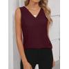 image:imageANRABESS Tank Top for Women Dressy Casual Business Work Blouses Sleeveless V Neck Textured Tops 2026 Spring Summer OutfitsBurgundy