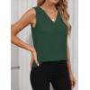 image:imageANRABESS Tank Top for Women Dressy Casual Business Work Blouses Sleeveless V Neck Textured Tops 2026 Spring Summer OutfitsDeep Green