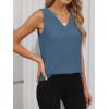 image:imageANRABESS Tank Top for Women Dressy Casual Business Work Blouses Sleeveless V Neck Textured Tops 2026 Spring Summer OutfitsLake Blue