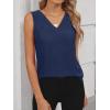 image:imageANRABESS Tank Top for Women Dressy Casual Business Work Blouses Sleeveless V Neck Textured Tops 2026 Spring Summer OutfitsNavy Blue