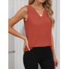 image:imageANRABESS Tank Top for Women Dressy Casual Business Work Blouses Sleeveless V Neck Textured Tops 2026 Spring Summer OutfitsOrange