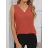 image:imageANRABESS Tank Top for Women Dressy Casual Business Work Blouses Sleeveless V Neck Textured Tops 2026 Spring Summer OutfitsOrange