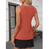 image:imageANRABESS Tank Top for Women Dressy Casual Business Work Blouses Sleeveless V Neck Textured Tops 2026 Spring Summer OutfitsOrange