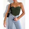 image:imageANRABESS Tube Top for Women Summer Strapless Bandeau Knit Twist Knot Corset Crop Basic Tank Tops 2026 Vacation Beach ClothesArmy Green