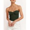 image:imageANRABESS Tube Top for Women Summer Strapless Bandeau Knit Twist Knot Corset Crop Basic Tank Tops 2026 Vacation Beach ClothesArmy Green