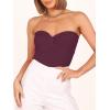 image:imageANRABESS Tube Top for Women Summer Strapless Bandeau Knit Twist Knot Corset Crop Basic Tank Tops 2026 Vacation Beach ClothesBurgundy