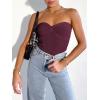 image:imageANRABESS Tube Top for Women Summer Strapless Bandeau Knit Twist Knot Corset Crop Basic Tank Tops 2026 Vacation Beach ClothesBurgundy