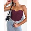 image:imageANRABESS Tube Top for Women Summer Strapless Bandeau Knit Twist Knot Corset Crop Basic Tank Tops 2026 Vacation Beach ClothesBurgundy