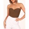 image:imageANRABESS Tube Top for Women Summer Strapless Bandeau Knit Twist Knot Corset Crop Basic Tank Tops 2026 Vacation Beach ClothesCaramel