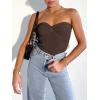image:imageANRABESS Tube Top for Women Summer Strapless Bandeau Knit Twist Knot Corset Crop Basic Tank Tops 2026 Vacation Beach ClothesCoffee