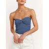 image:imageANRABESS Tube Top for Women Summer Strapless Bandeau Knit Twist Knot Corset Crop Basic Tank Tops 2026 Vacation Beach ClothesDeep Blue