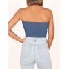 image:imageANRABESS Tube Top for Women Summer Strapless Bandeau Knit Twist Knot Corset Crop Basic Tank Tops 2026 Vacation Beach ClothesDeep Blue