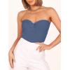 image:imageANRABESS Tube Top for Women Summer Strapless Bandeau Knit Twist Knot Corset Crop Basic Tank Tops 2026 Vacation Beach ClothesDeep Blue