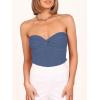 image:imageANRABESS Tube Top for Women Summer Strapless Bandeau Knit Twist Knot Corset Crop Basic Tank Tops 2026 Vacation Beach ClothesDeep Blue